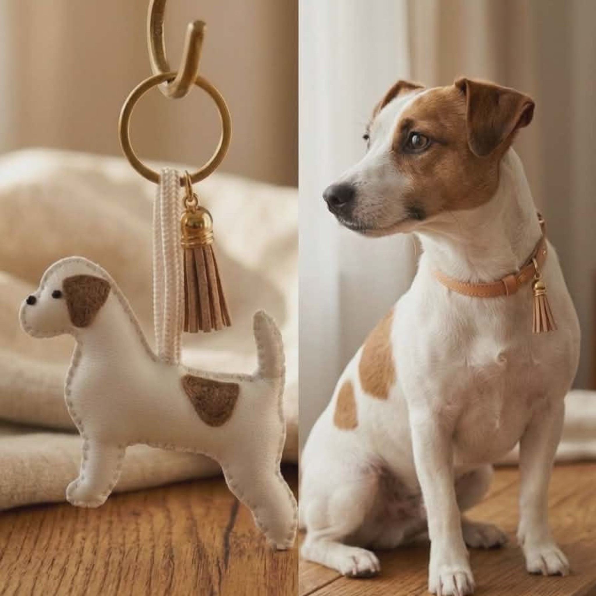 Portachiavi Cane Personalizzato in Eco Pelle Fatto a Mano